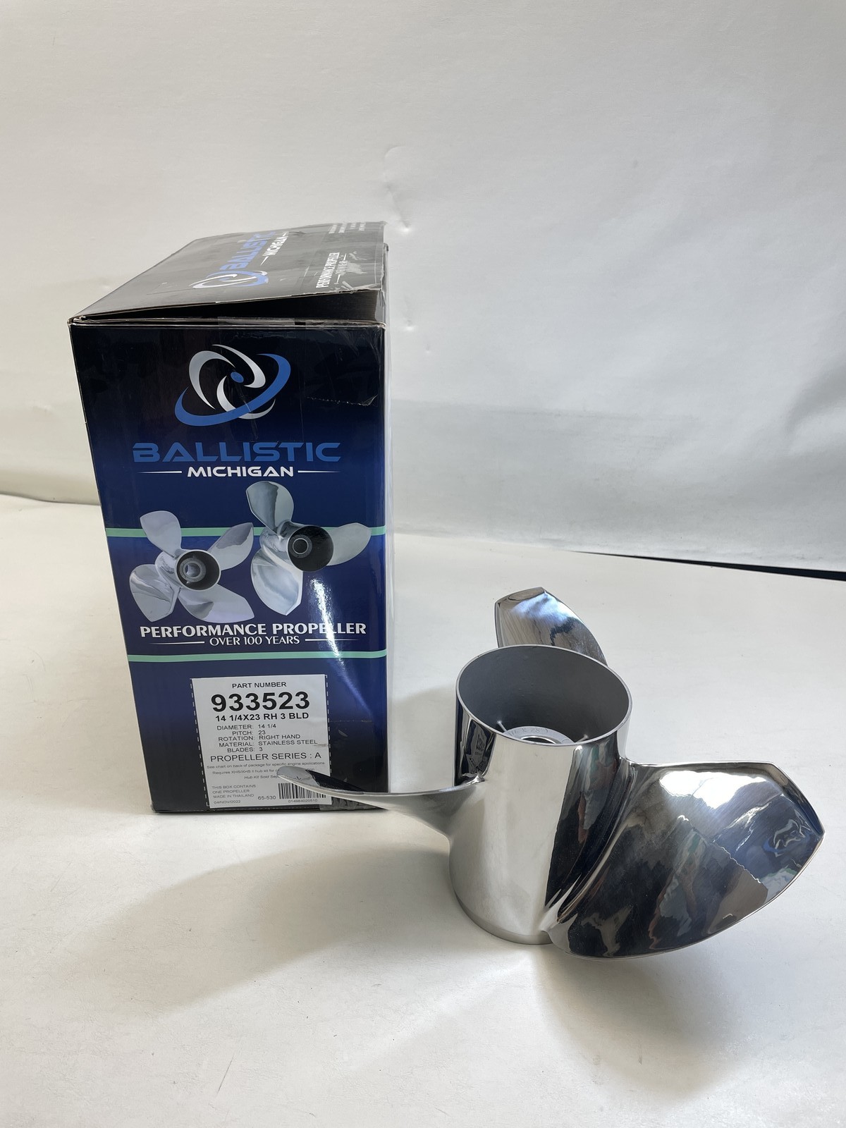 MICHIGAN WHEEL 933523 BALLISTIC STAINLESS PROPELLER RH 14 1/4\