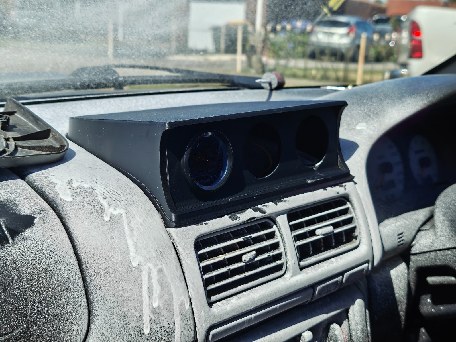 Subaru Impreza WRX GC8 — 3× Gauge Pod (Top Dash Cubby)