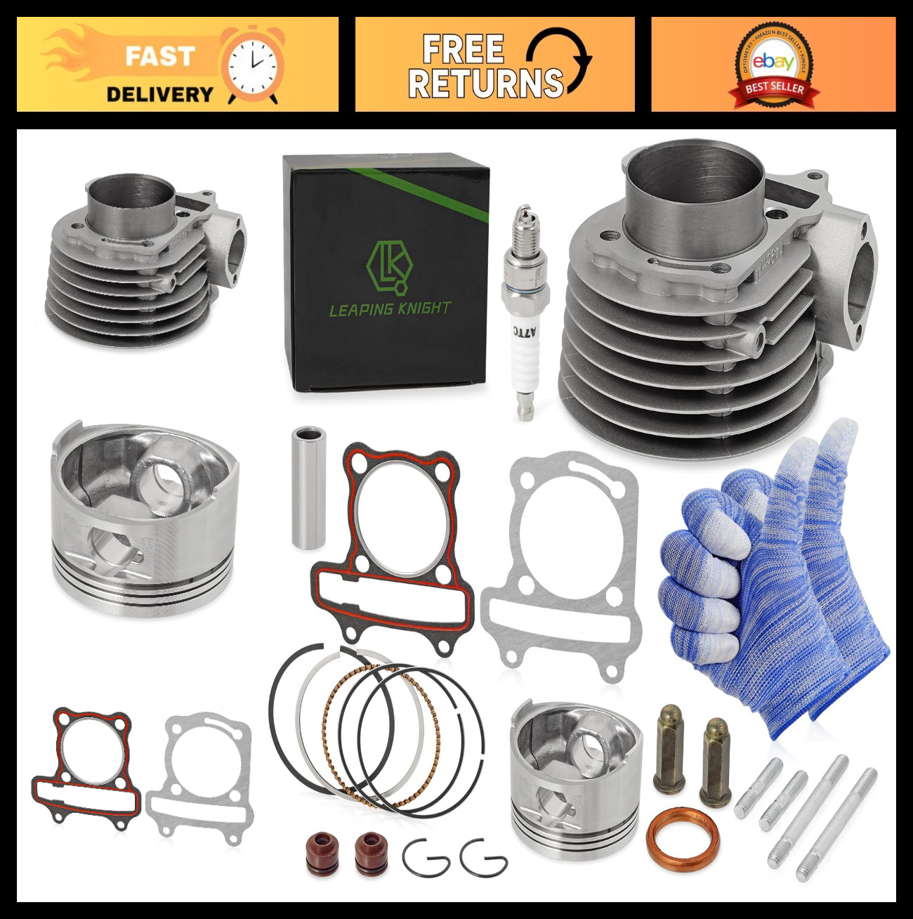 150cc GY6 Cylinder Kit with Piston, Gasket & Spark Plug - Top End Rebuild for AT 150cc GY6 Cylinder Kit with Piston, Gasket & Spark Plug - Top End Rebuild for AT