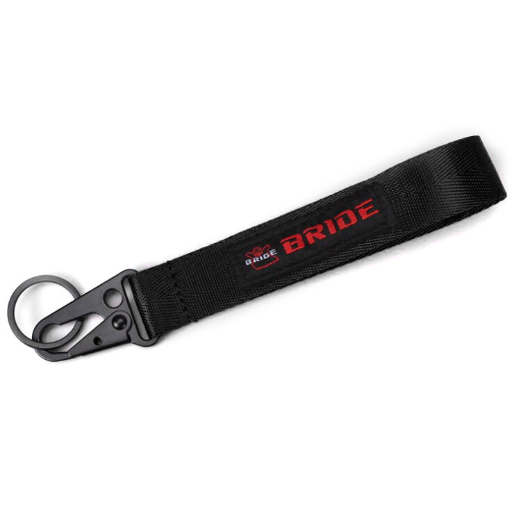 1Pcs JDM BRIDE Racing Black Keychain Metal key Ring Hook Strap Lanyard Nylon 1Pcs JDM BRIDE Racing Black Keychain Metal key Ring Hook Strap Lanyard Nylon