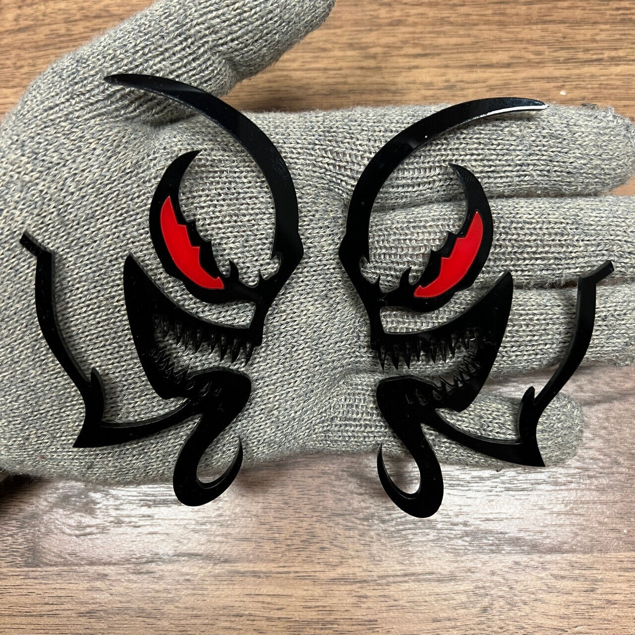 Venomous Badges Emblem Red Eye ,(2) BADGES, Fender Venom, Angry Agressive