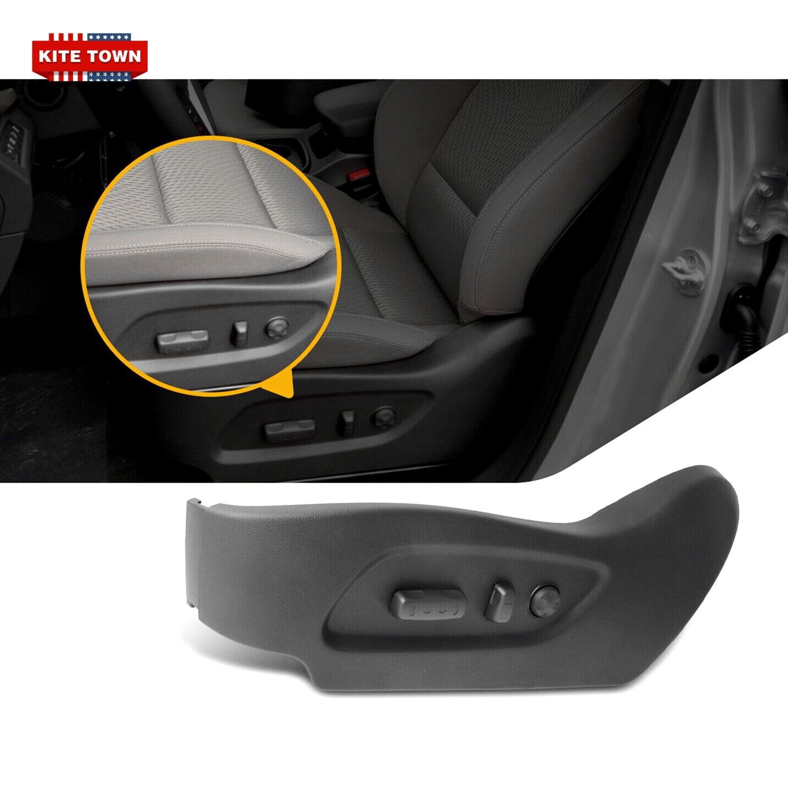 Black Driver Left Seat Button-Switch with Housing for Santa Fe 3.3L XL 2013-2019