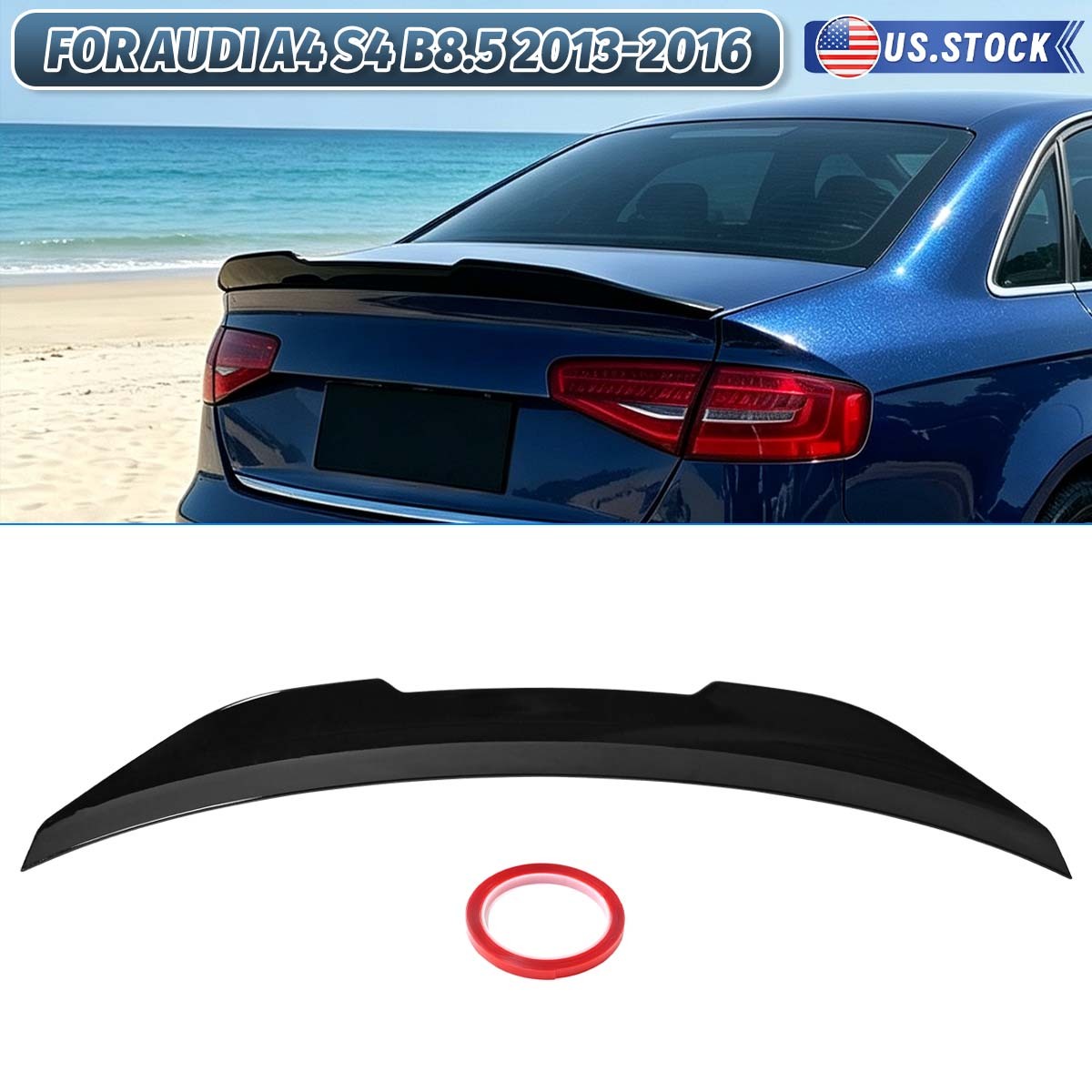 For AUDI A4 S4 B8.5 2013 2014 2015 2016 Rear Wing Boot Spoiler Trunk Lip Gloss