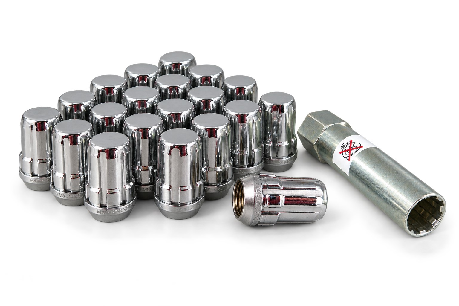 20 McGard Chrome Spline Drive 12x1.25 Bulge Acorn Tuner Lug Nuts + Tool