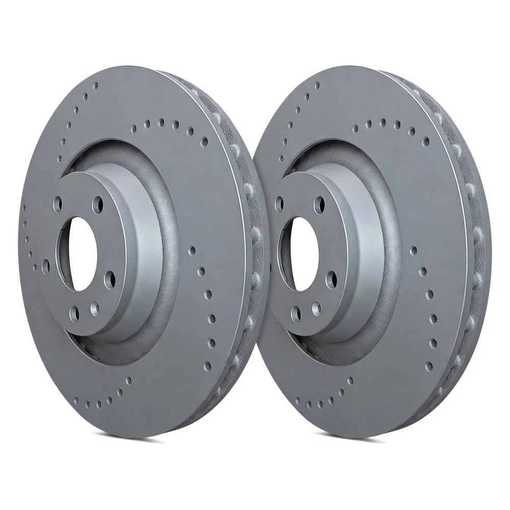 For Volkswagen Passat 06-10 Cross Drilled 1-Piece Rear Brake Rotors