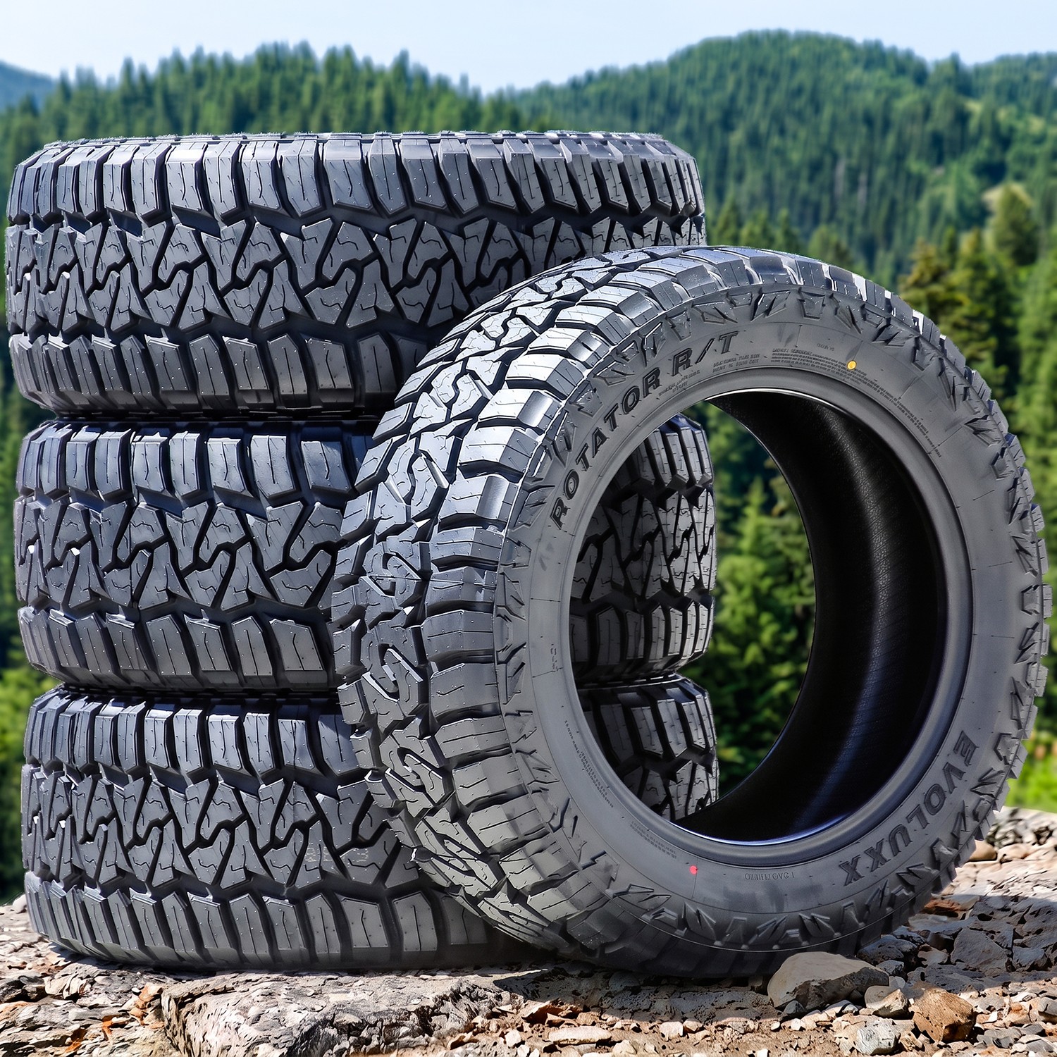 4 Evoluxx Rotator R/T 265/60R20 121/118Q E 10 Ply Tires 50k Mi Warranty 4 Evoluxx Rotator R/T 265/60R20 121/118Q E 10 Ply Tires 50k Mi Warranty