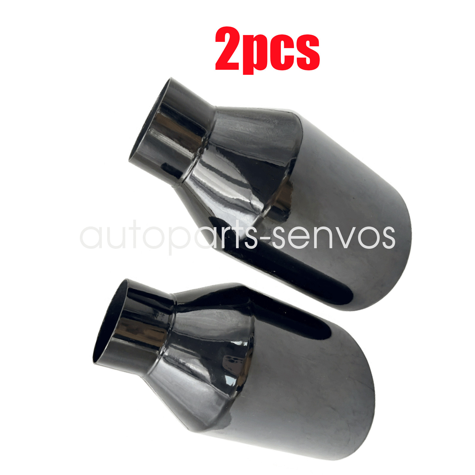 2X Dodge RT SRT RAM 5″ Big Black Exhaust Tip 2.5″ Inlet Angle Cut Double Wall
