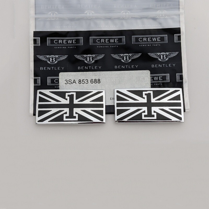 Bentley 6.0T W12 First Edition GT Britain Flag Badge RH#LH SET 3SA853688