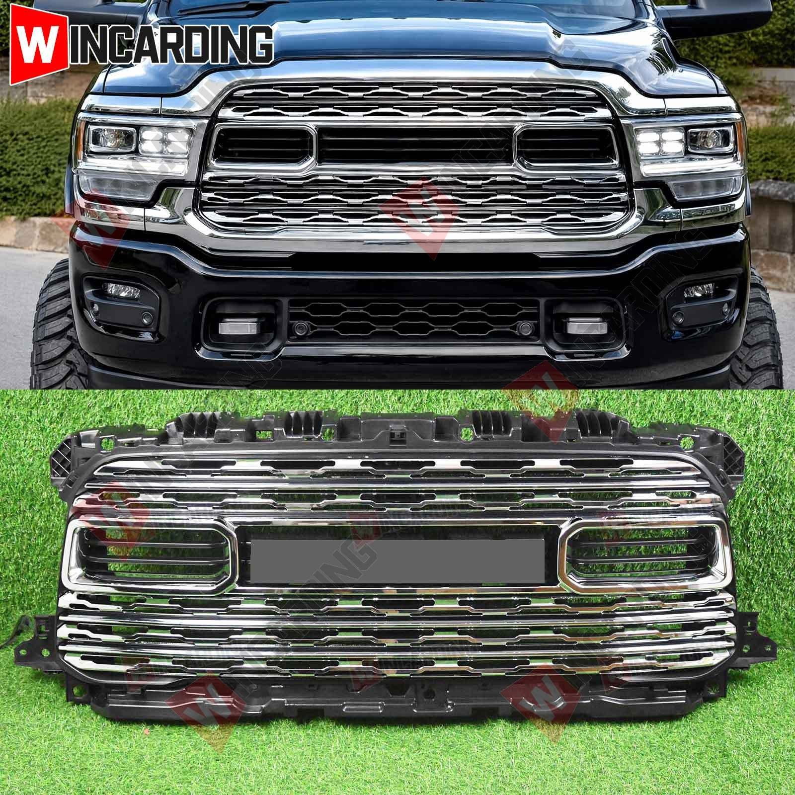 Chrome Front Bumper Grille Grill W/O Camera Hole For 2020-2024 RAM 2500 3500