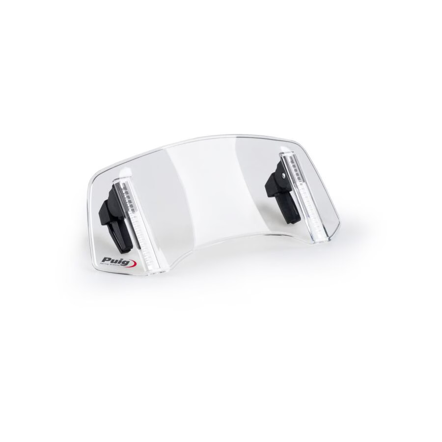Puig 2.0 Multi-Adjustable Windscreen Visor - Clear, Clip-On Style / 300mm x