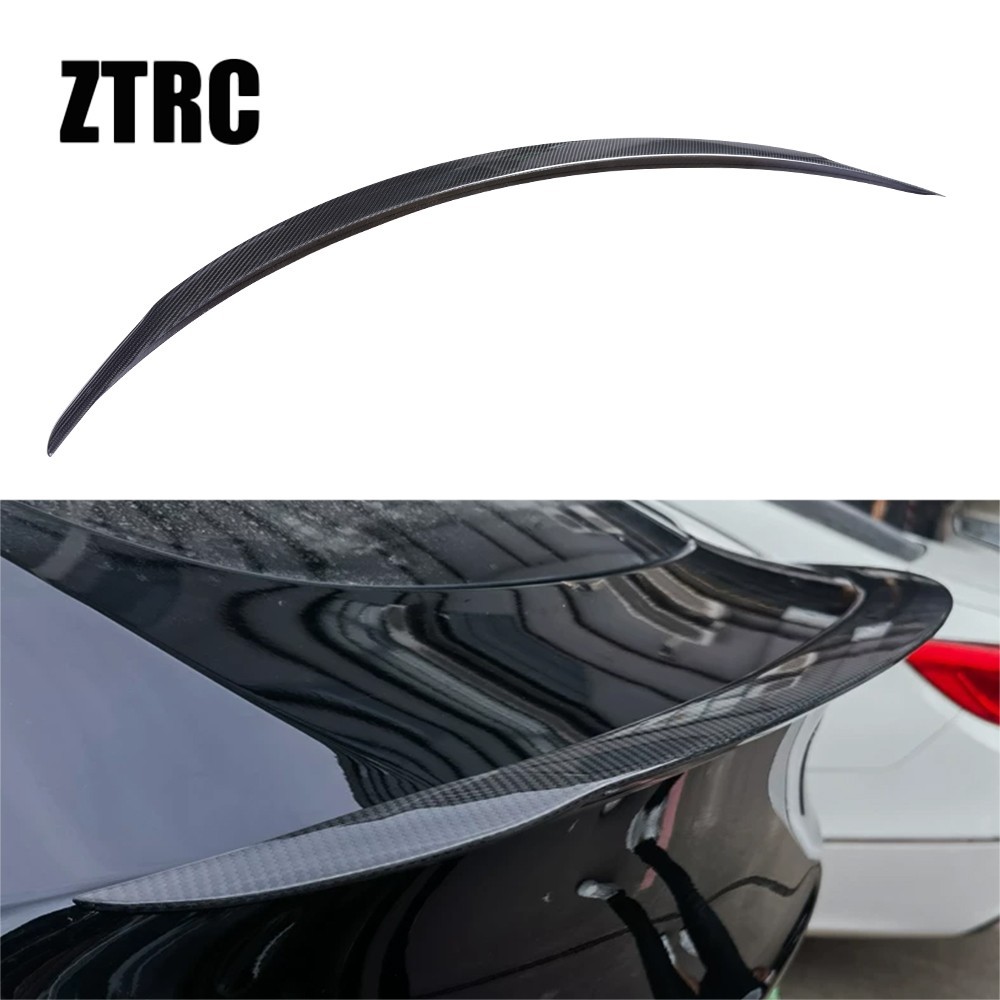 Bright Dry Carbon Fiber Trunk Wing Spoiler For Tesla Model Y 2025-2026 Bright Dry Carbon Fiber Trunk Wing Spoiler For Tesla Model Y 2025-2026