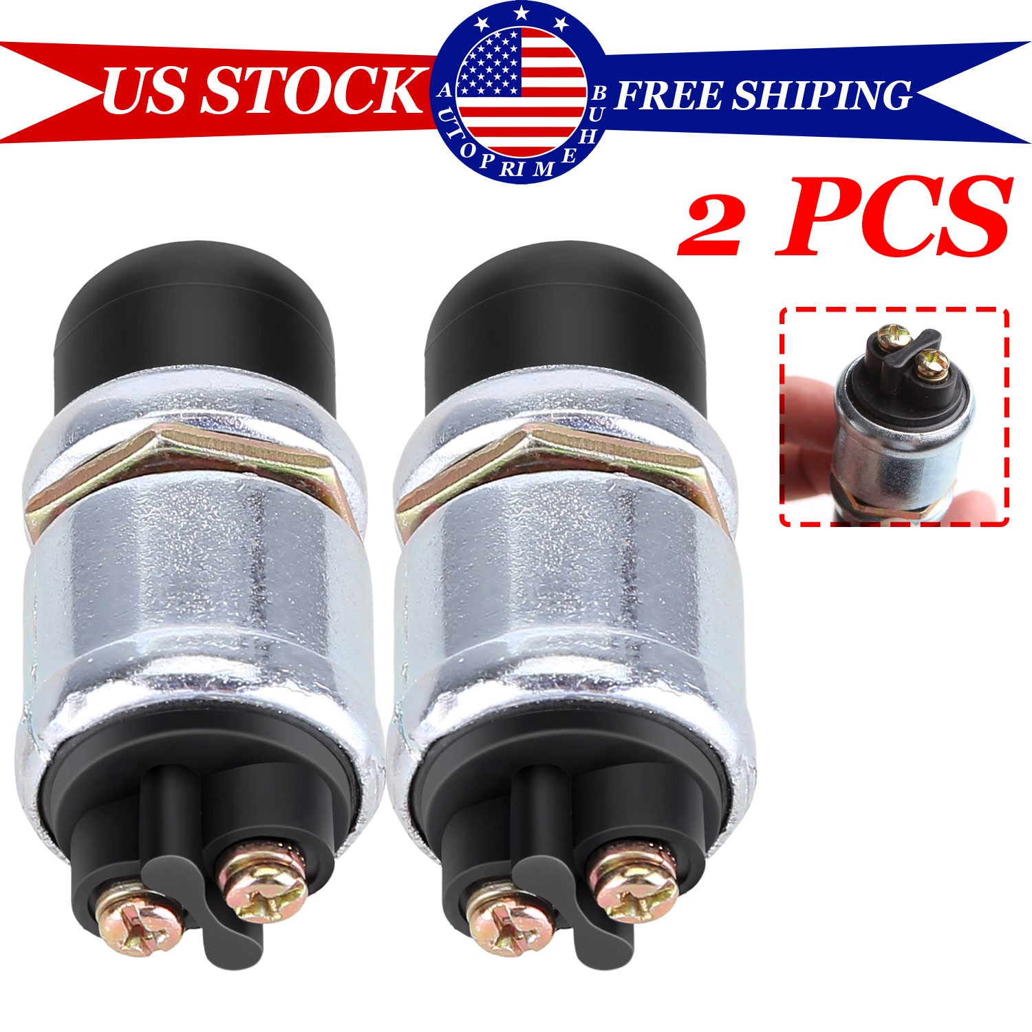 2PACK 12 Volt DC Heavy-Duty Start Momentary Push-Button Starter Switch 50 Amps 2PACK 12 Volt DC Heavy-Duty Start Momentary Push-Button Starter Switch 50 Amps