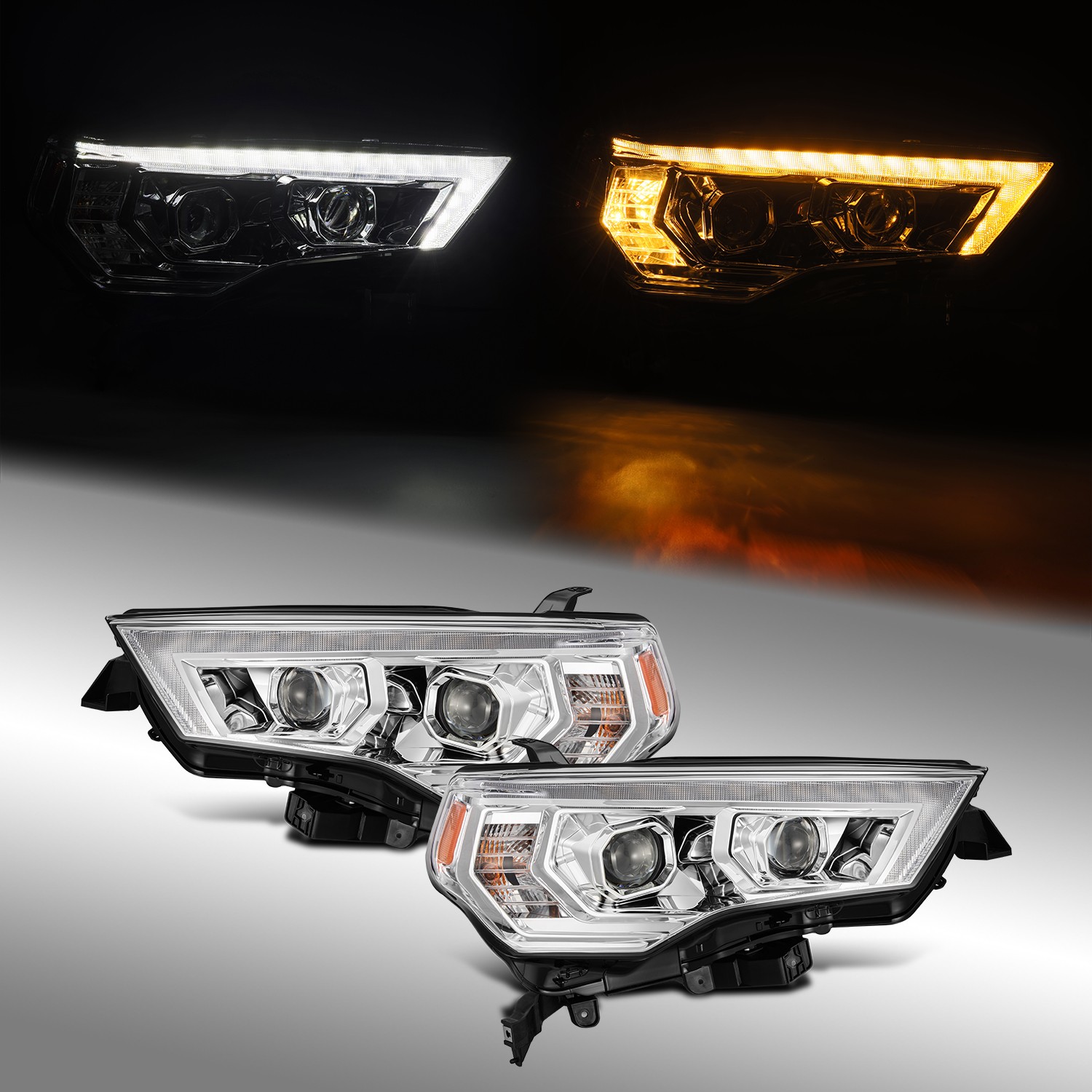 For 14-20 Toyota 4Runner PRO-Series G2 Projector Headlights Replcement Chrome