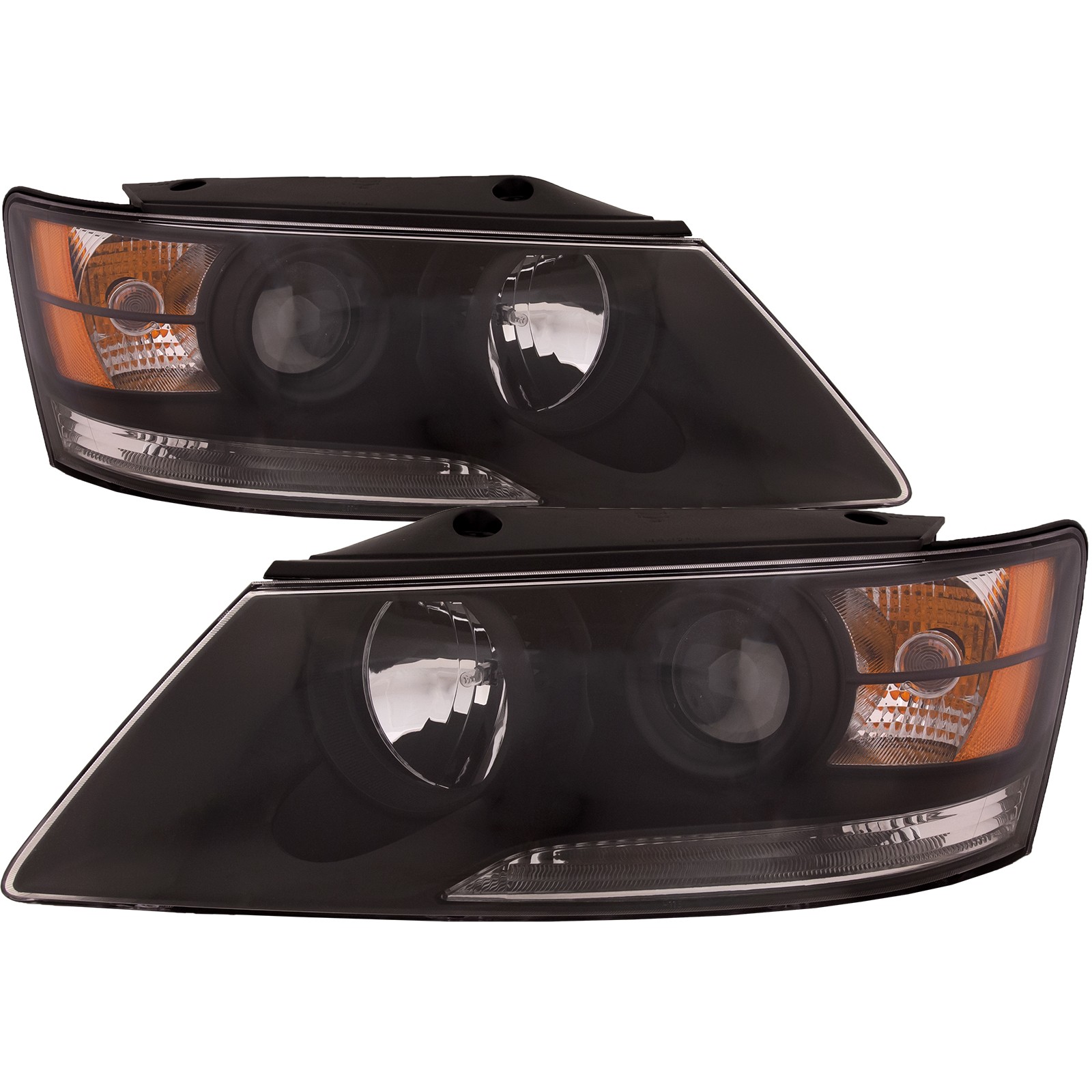 Hyundai Sonata 09-10 Halogen Black Housing Headlamp Set Headlight Pair Hyundai Sonata 09-10 Halogen Black Housing Headlamp Set Headlight Pair