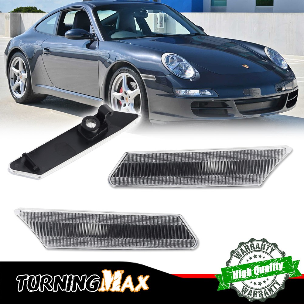 For Porsche 911 997 987 Cayman Boxster Clear Front Wheel Fender SideMarker Light