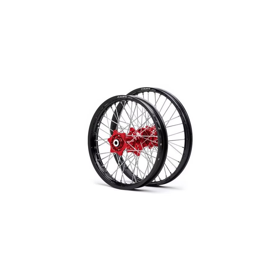 Dubya Edge Complete Wheel Set - Red / Black, 21x1.60 & 19x2.15 80-3504RB