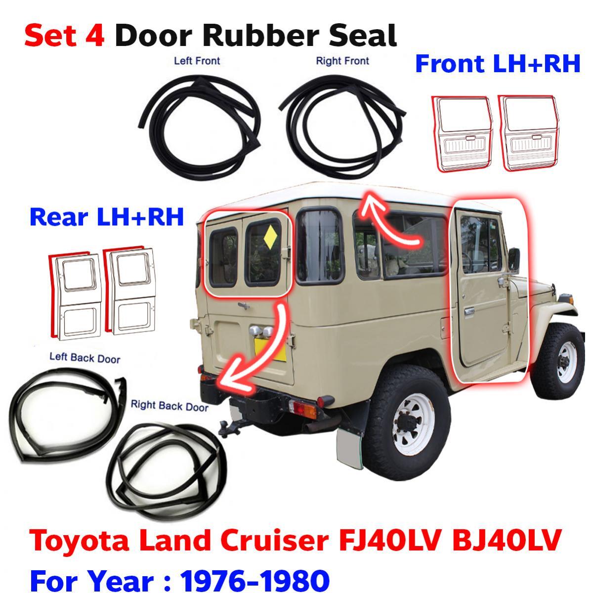 Door Rubber Seal Weatherstrip Set 4 Fits Toyota Land Cruiser FJ40 BJ42 1976-80