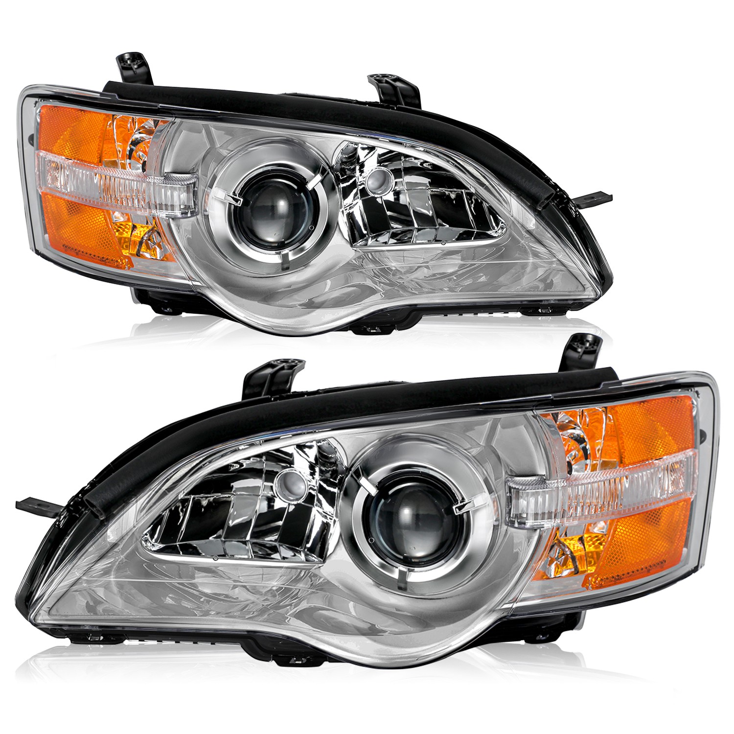 For 2005-2007 Subaru Legacy/Outback Chrome Halogen Headlight Headlamp Pair LH+RH