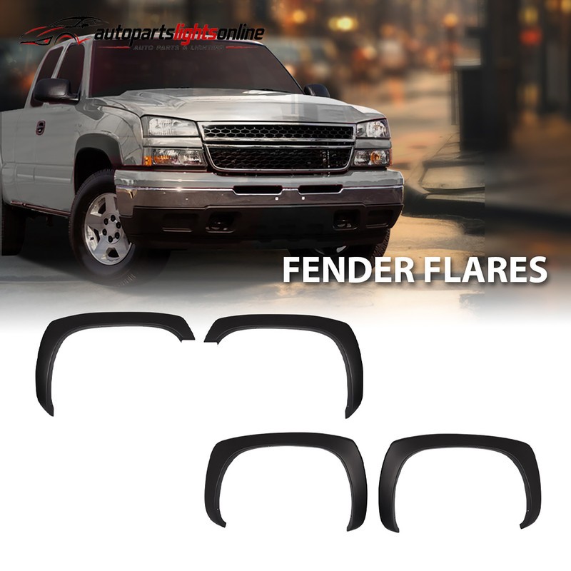 Factory Style Fender Flares Matte Black For 1999-2007 Chevy Silverado GMC Sierra