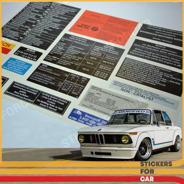 1976 BMW 2002 2002Tii USA Restoration Decals Stickers Set [U.S. TAX Included]