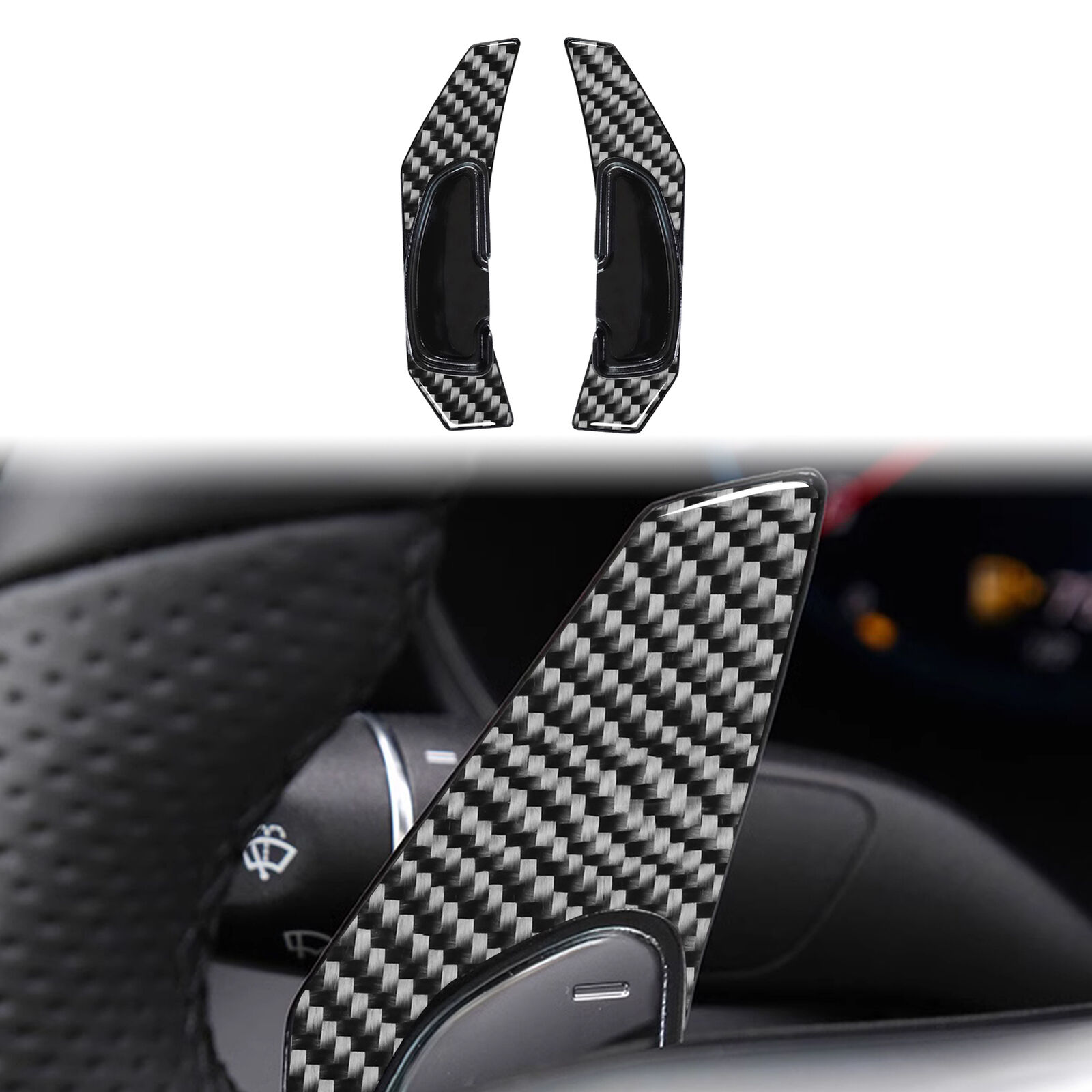 Carbon Fiber Steering Wheel Shift Paddle Cover For Benz A/C/E/V/SL-Class EQC