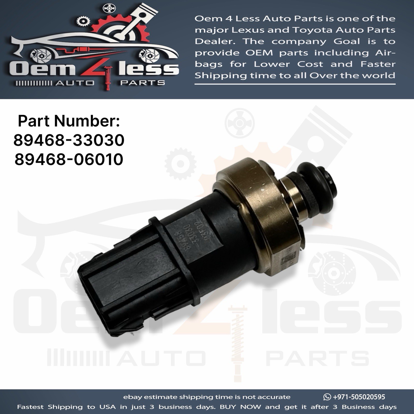 GENUINE Toyota / Lexus Fuel Pressure Sensor OEM 89458-33030 / 89458-06010
