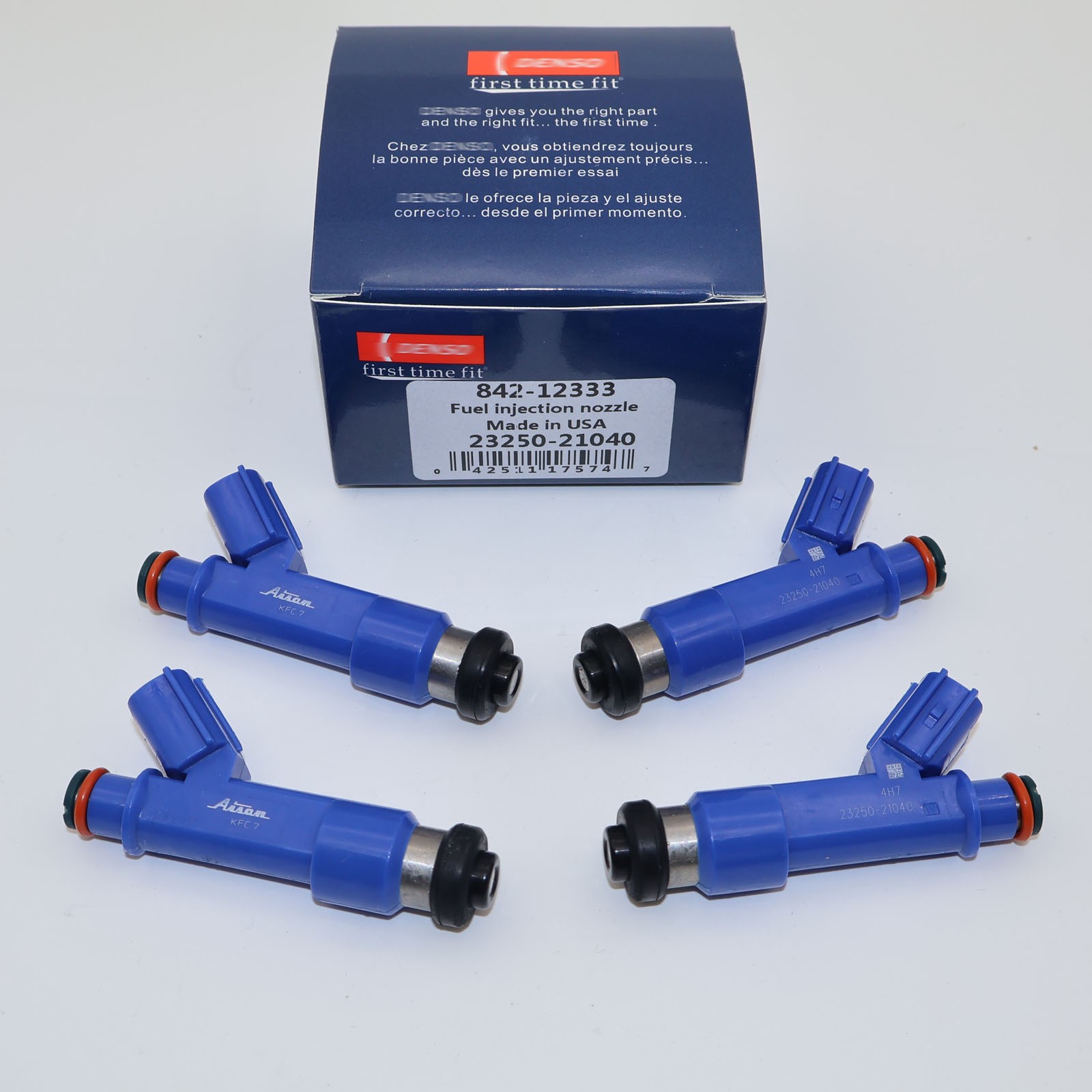 23250-21040 Fuel Injectors Set of 4 Fits for 2006-2014 Yaris 1.5L Denso NEW