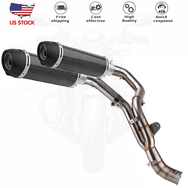 Muffler For Yamaha YZF R1 2009-2014 Motorcycle Exhaust Pipe W/ Mid Link Pipe USA