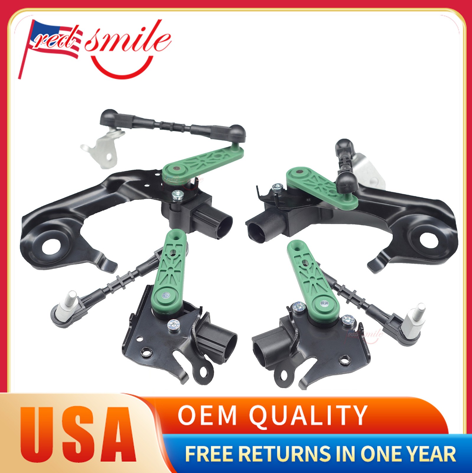 NEW 4 Pcs Front & Rear Height Level Sensor For 12-18 Audi A6/ A7/ A8 Quattro