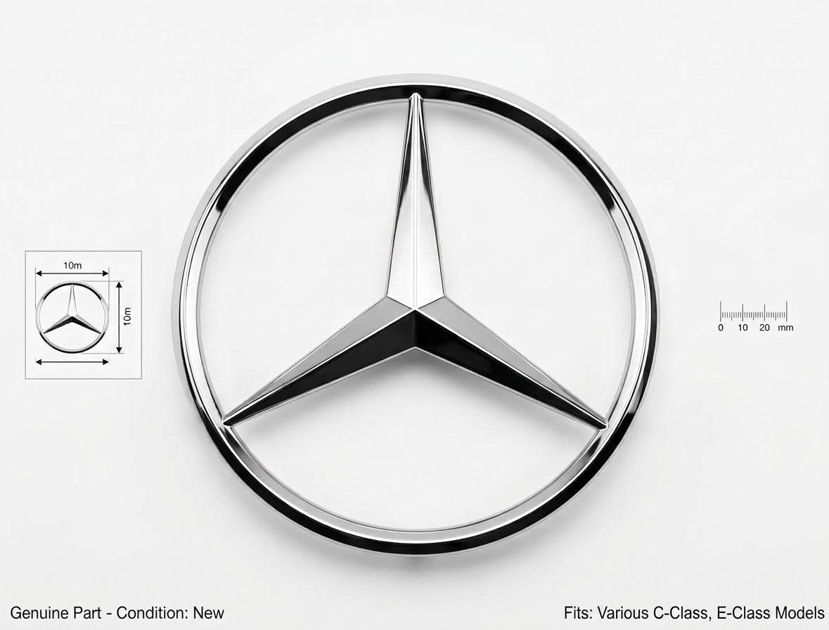 New for Mercedes Benz Chrome Star Trunk Emblem Badge 90mm - Free US Shipping X