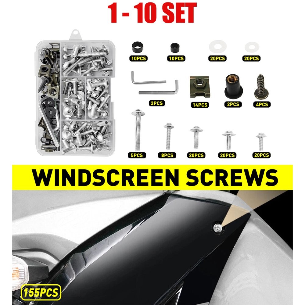 155-1550x Complete Fairing Bolt Screw Fit Kawasaki Ninja ZX6R/9R 7R ZX14 Silver
