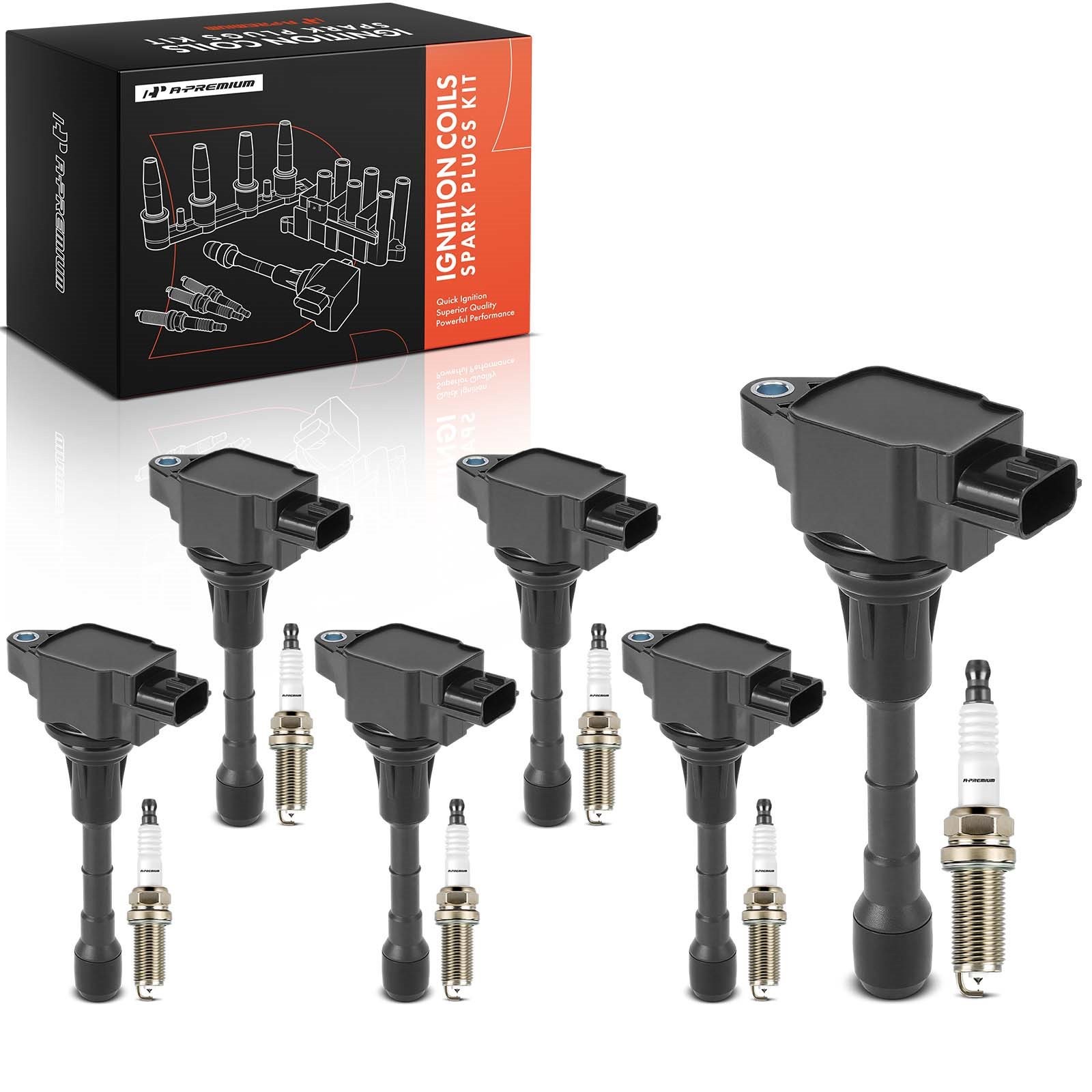 A-Premium 6x Ignition Coil &6x Iridium Spark Plug for Nissan 370Z 09-20 INFINITI A-Premium 6x Ignition Coil &6x Iridium Spark Plug for Nissan 370Z 09-20 INFINITI