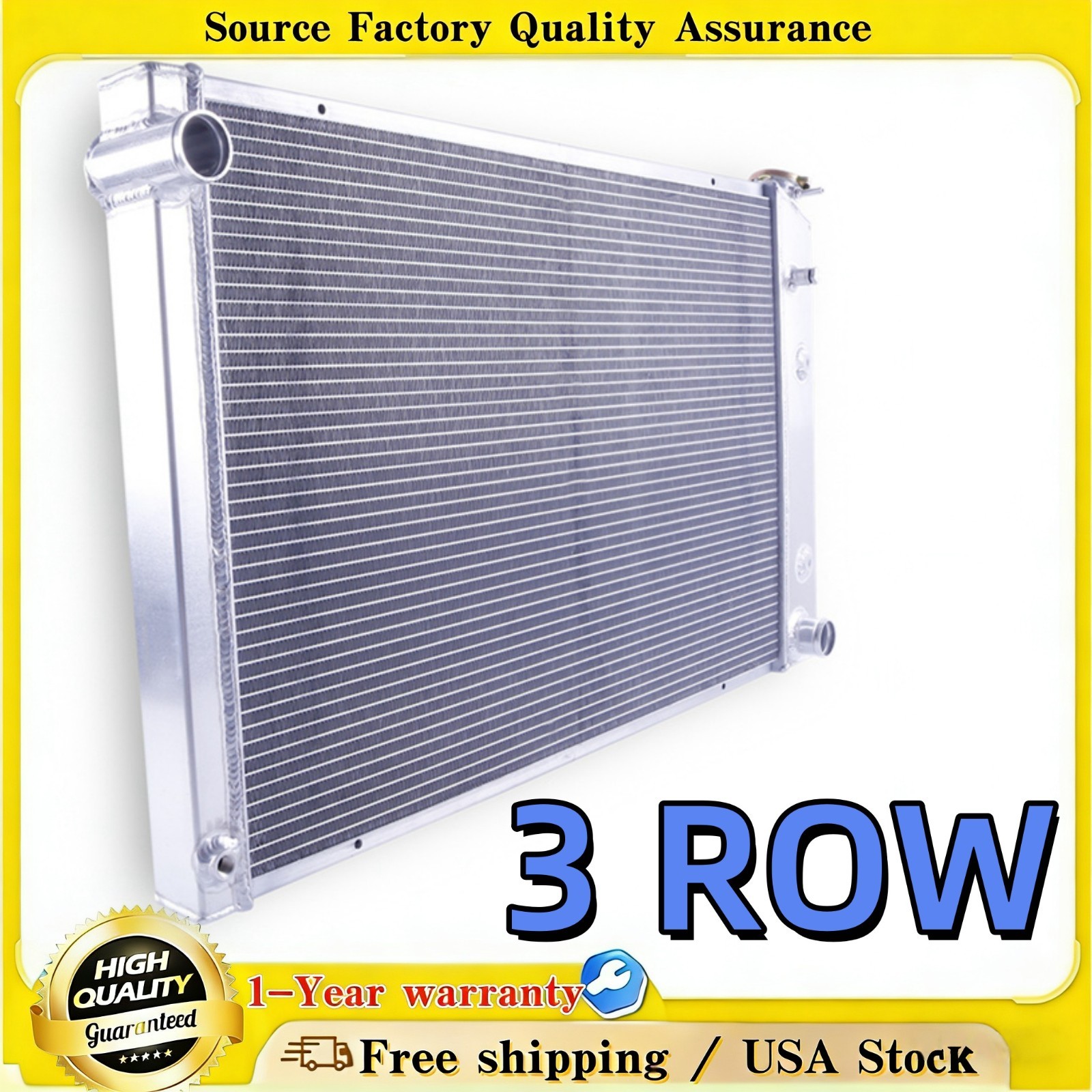 For 1973-1987 Chevy C/K C10/C20/C30 Pickup Truck CC716 3Row Aluminum Radiator