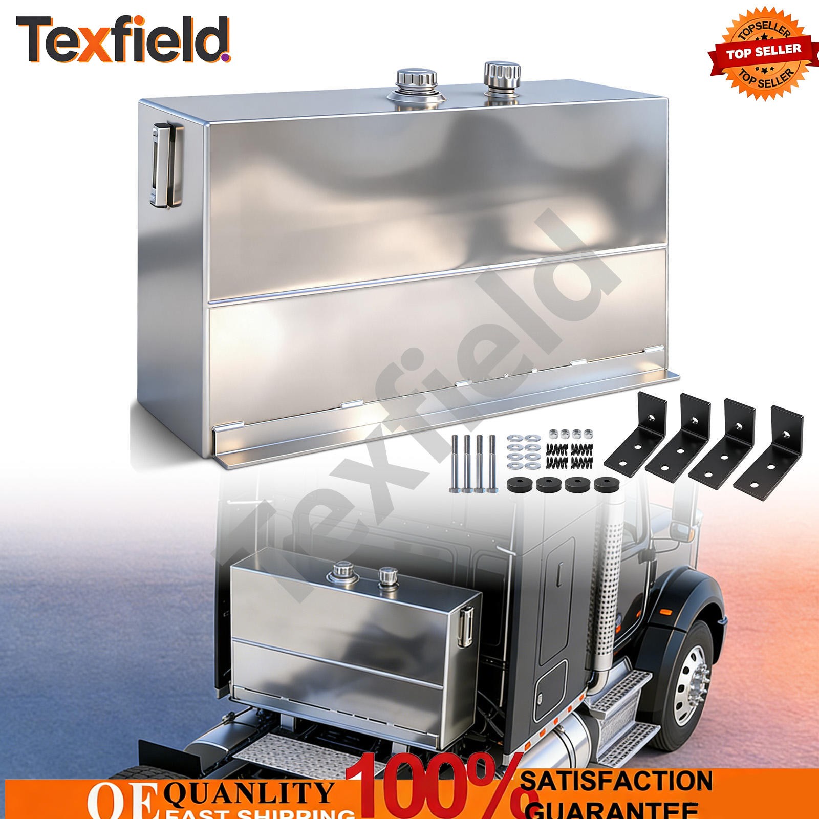 50 Gallon Upright Aluminum Hydraulic Reservoir Tank For Dump Truck Trailer