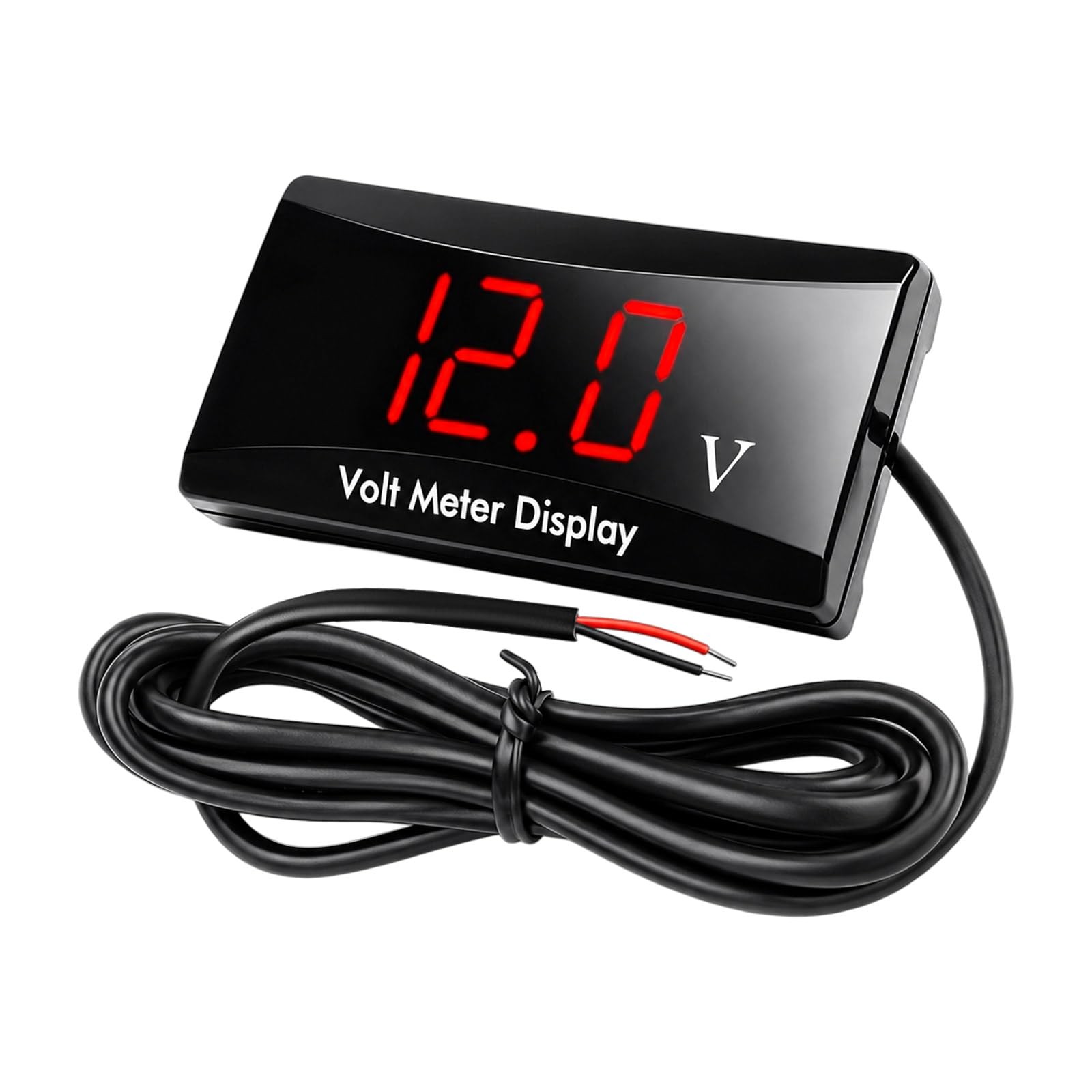 DC 12V Car Digital Voltmeter, LED Display Auto Voltage Gauge (Red) Waterproof DC 12V Car Digital Voltmeter, LED Display Auto Voltage Gauge (Red) Waterproof