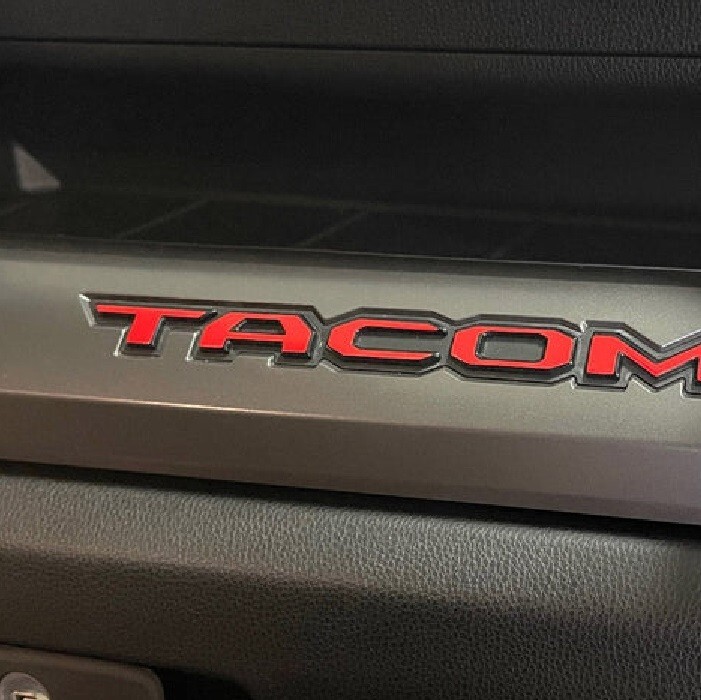 Red Vinyl Overlay Decals for Dash Board Letters For 2024-2026 Toyota Tacoma