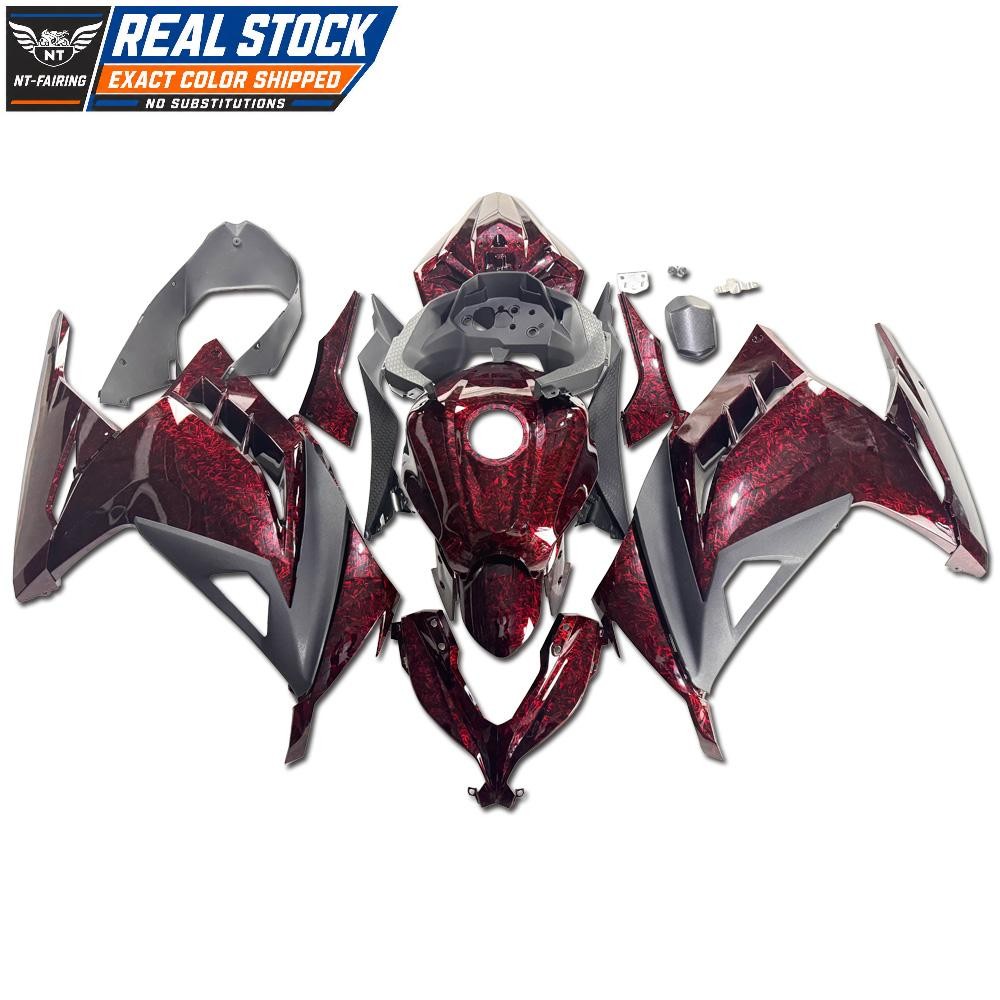 FSH Injection Red Forged Carbon Fairing Fit Kawasaki Ninja 300 EX300 2013-2017