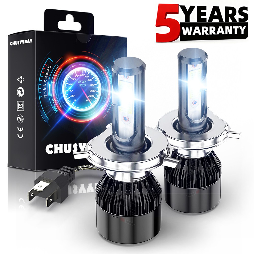 2 x H4 9003 LED Headlight Bulbs Conversion Kit High/Low Beam 6500K White 2-SIDE
