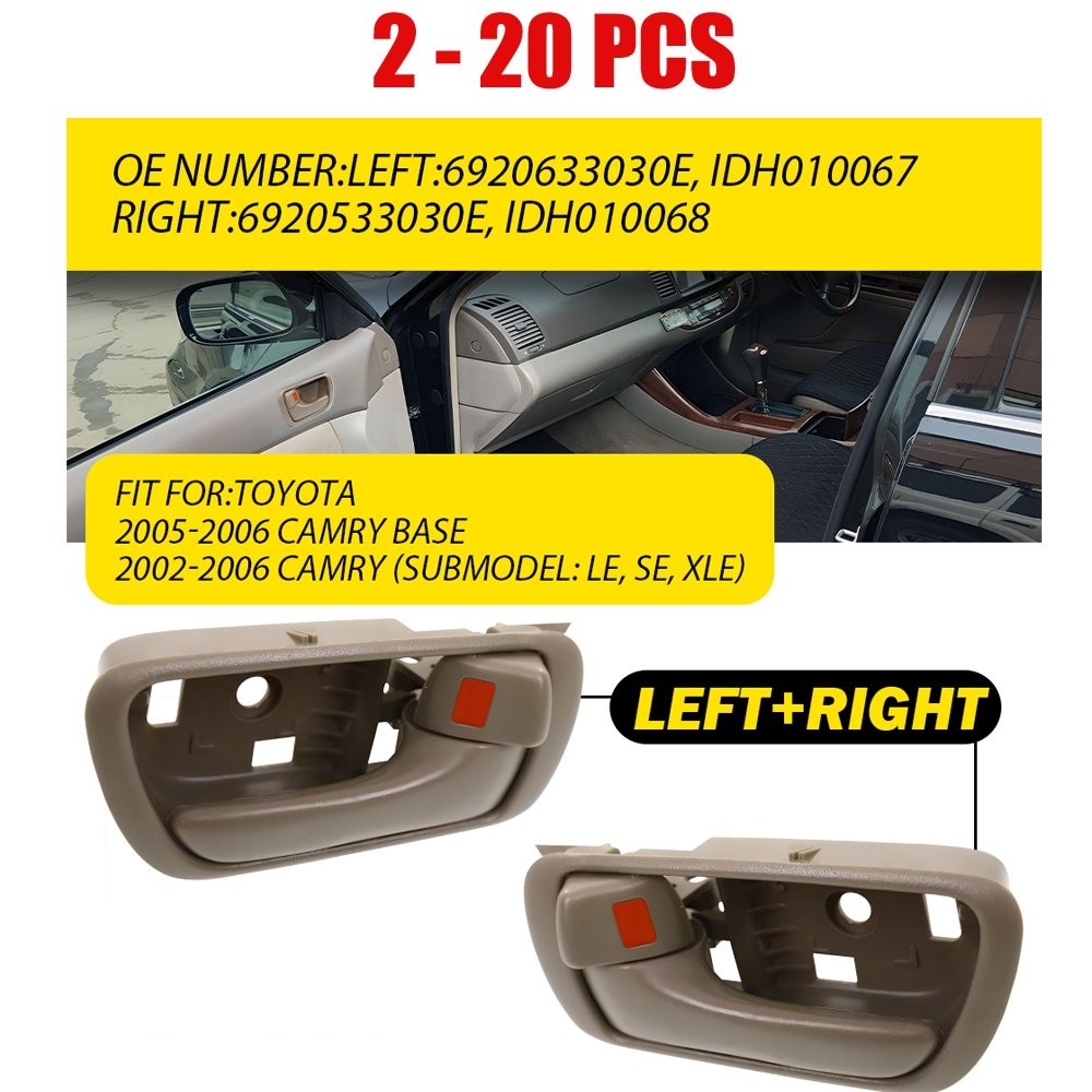 2-20x Door Inside Handle Beige Left&Right Fit Toyota Camry 2002-2006 Front Rear