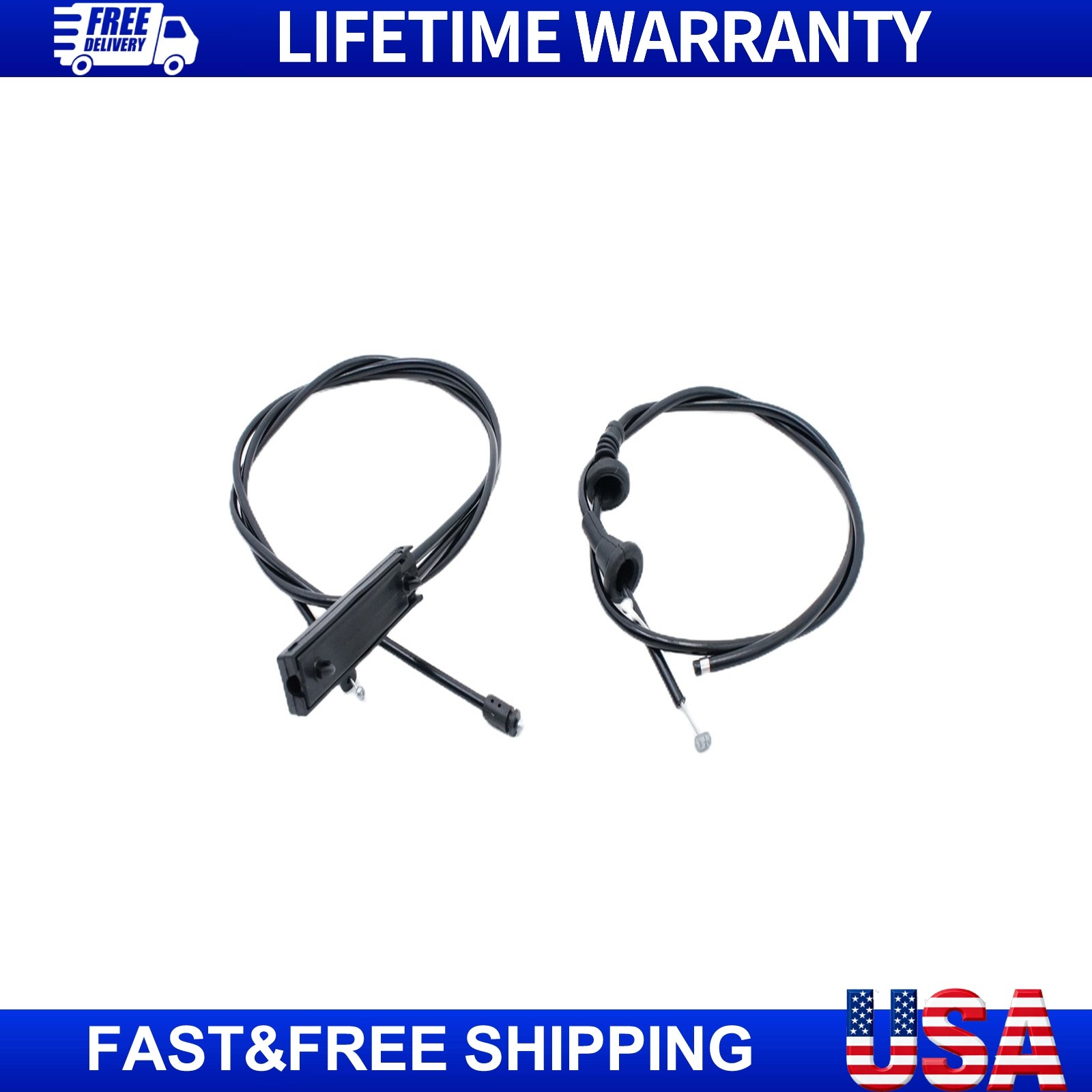 Replacement 2Pcs Front & Rear Hood Release Cable For BMW E83 X3 2004-2010
