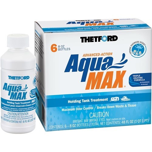 Thetford Marine Aquamax Holding Tank Treatment - 6-Pack 8Oz Liquid Spring Shower