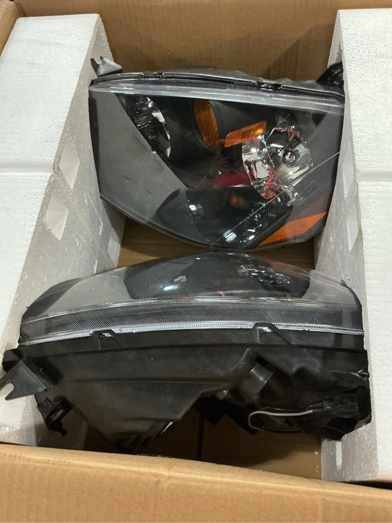 Headlight Pair For 2005-2006 Nissan Altima Black Housing Halogen Left Right