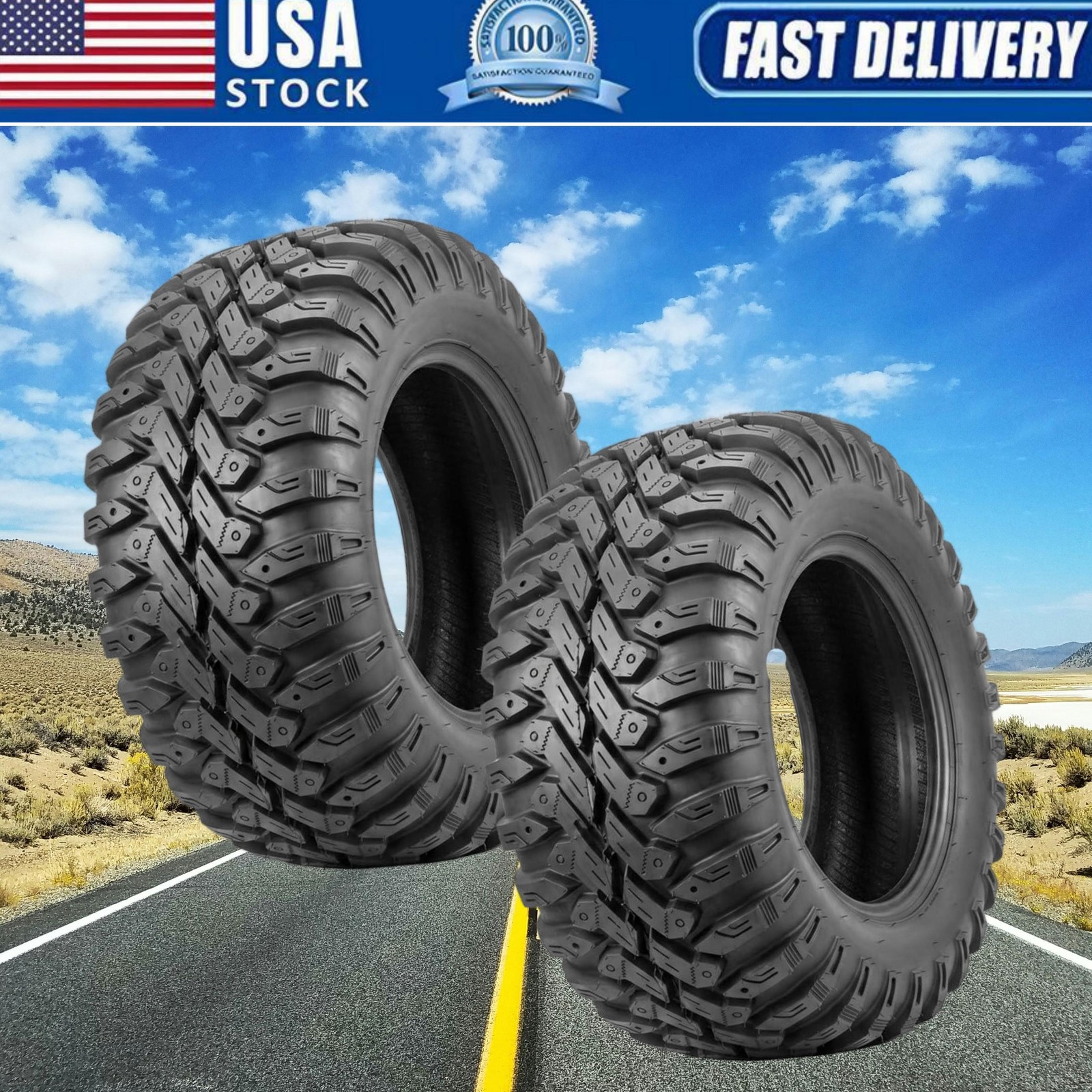 2pc 32x10x14 Radial 32x10R-14 ATV UTV Tires 32 10R 14 All Terrain Heavy Duty 8PR