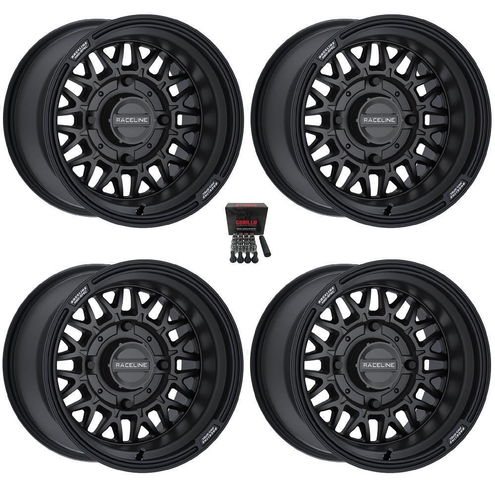 Raceline Omega 15x7/15x10 Wheels Satin Black Can-Am Maverick X3
