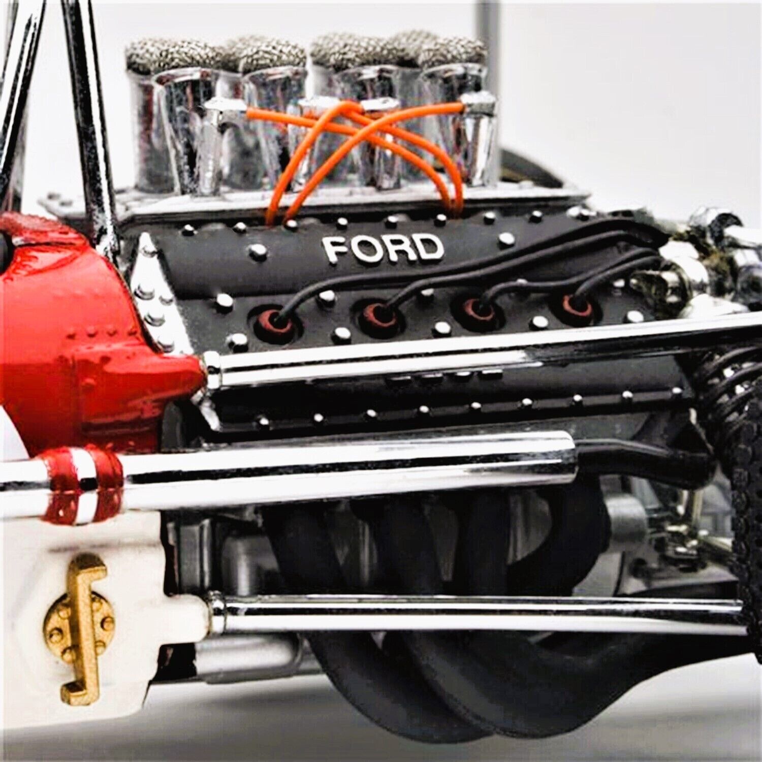 Ford V8Engine in1967 Race Car w/F1GP Wheel Rims 1:18SCALE CUSTOM METAL MODEL1969