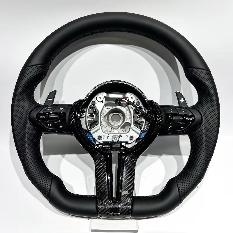 BMW M3 M4 F82 F80 F83 Full Leather Steering Wheel With Carbon Fiber BMW M3 M4 F82 F80 F83 Full Leather Steering Wheel With Carbon Fiber