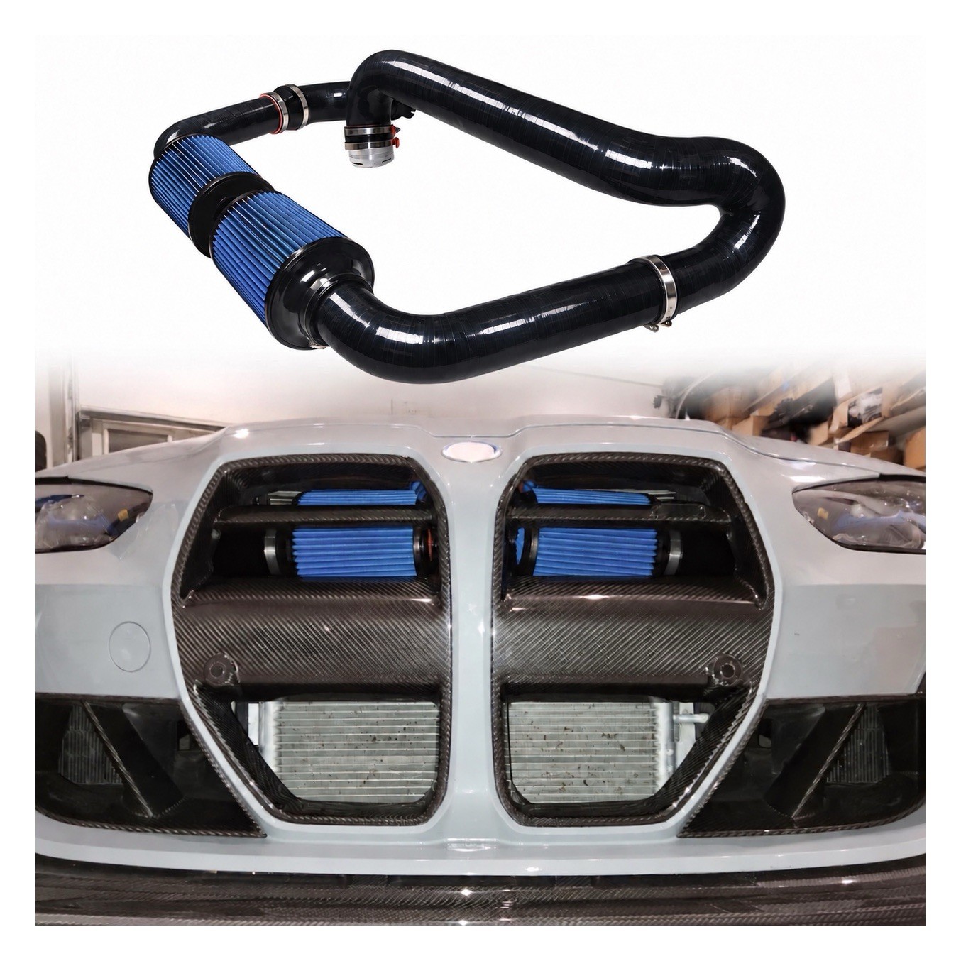 Front-Mount Cold Air Intake System 2021-2026 BMW G80/G82/G83 M3/M4 S58 3.0T Blue