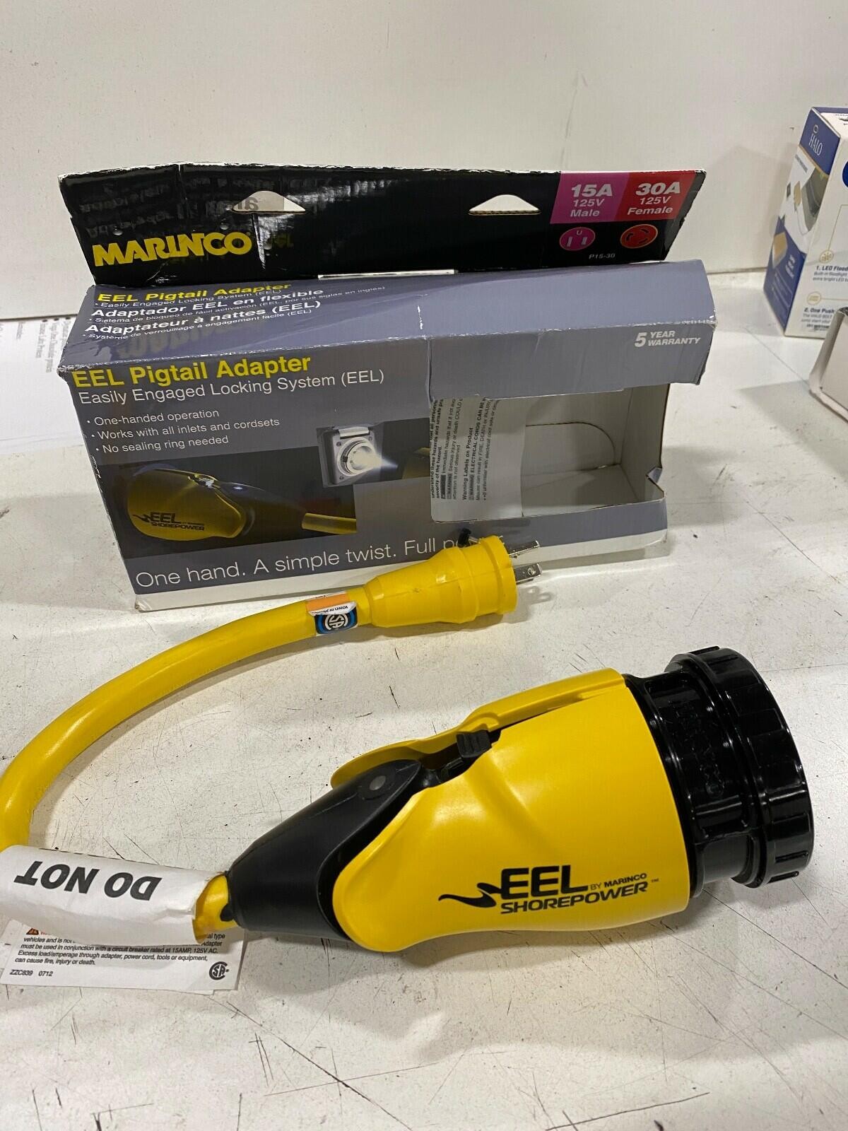Marinco P15-30 EEL Pigtail Adapter 15A 125V Male to 30A 125V Female Marinco P15-30 EEL Pigtail Adapter 15A 125V Male to 30A 125V Female