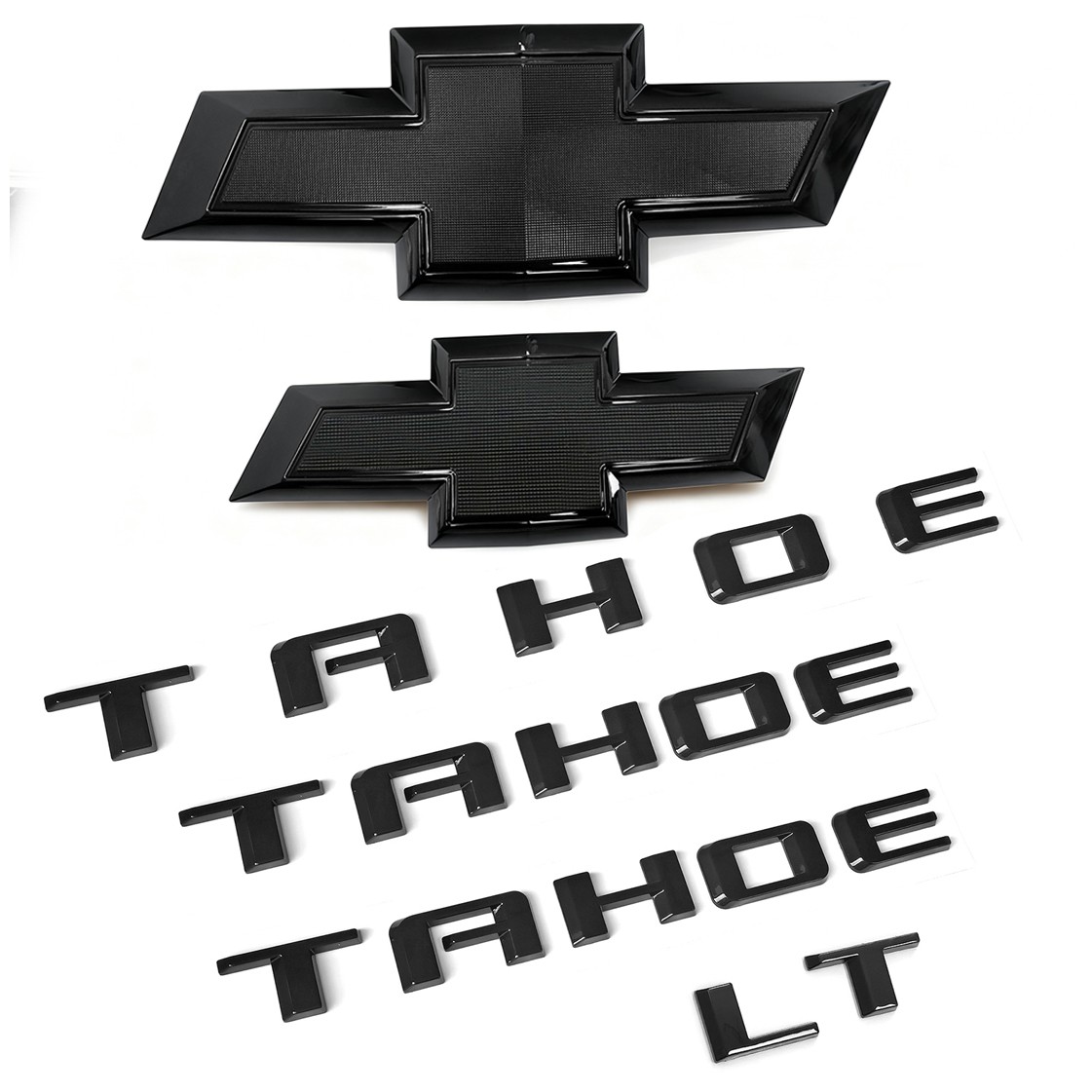2021+ OEM Kit Grille & Rear Bowtie LT Emblem Badge 3D for Tahoe Gloss Black 2021+ OEM Kit Grille & Rear Bowtie LT Emblem Badge 3D for Tahoe Gloss Black