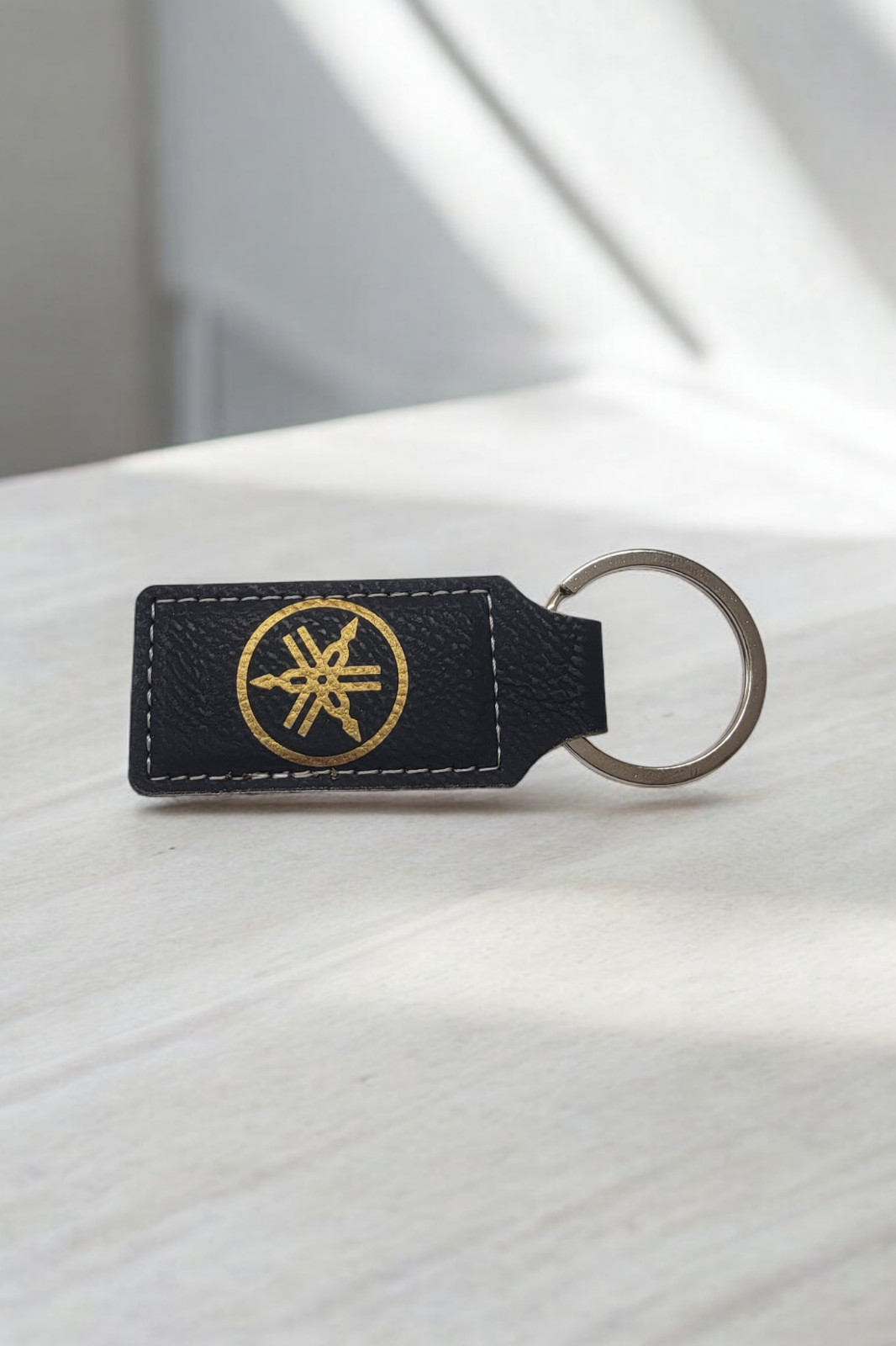 Vintage Yamaha Motorcycle Keychain Laser Engraved on Premium PU Leather Vintage Yamaha Motorcycle Keychain Laser Engraved on Premium PU Leather